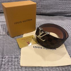 brown checkered louis vuitton belt men’s size 33