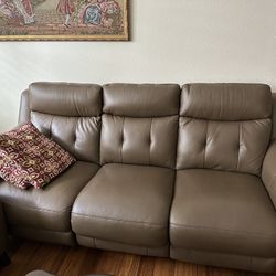  Campania 3-piece Leather Power Reclining Set with Power Headrests, Brown