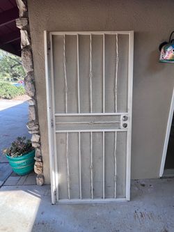White Metal Security Screen Door