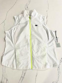 Lucky in Love White Zip-Up Athletic Vest