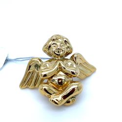 14KT Yellow Gold Hollow Angel Pendant 2.50g I-1147