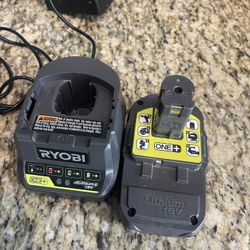 RYOBI ONE+ 18V LITHIUM ION P190 BATTERY AND P118 CHARGER COMBO 2 Ah Battery