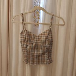Crop Top Mocha Colored Stretchy