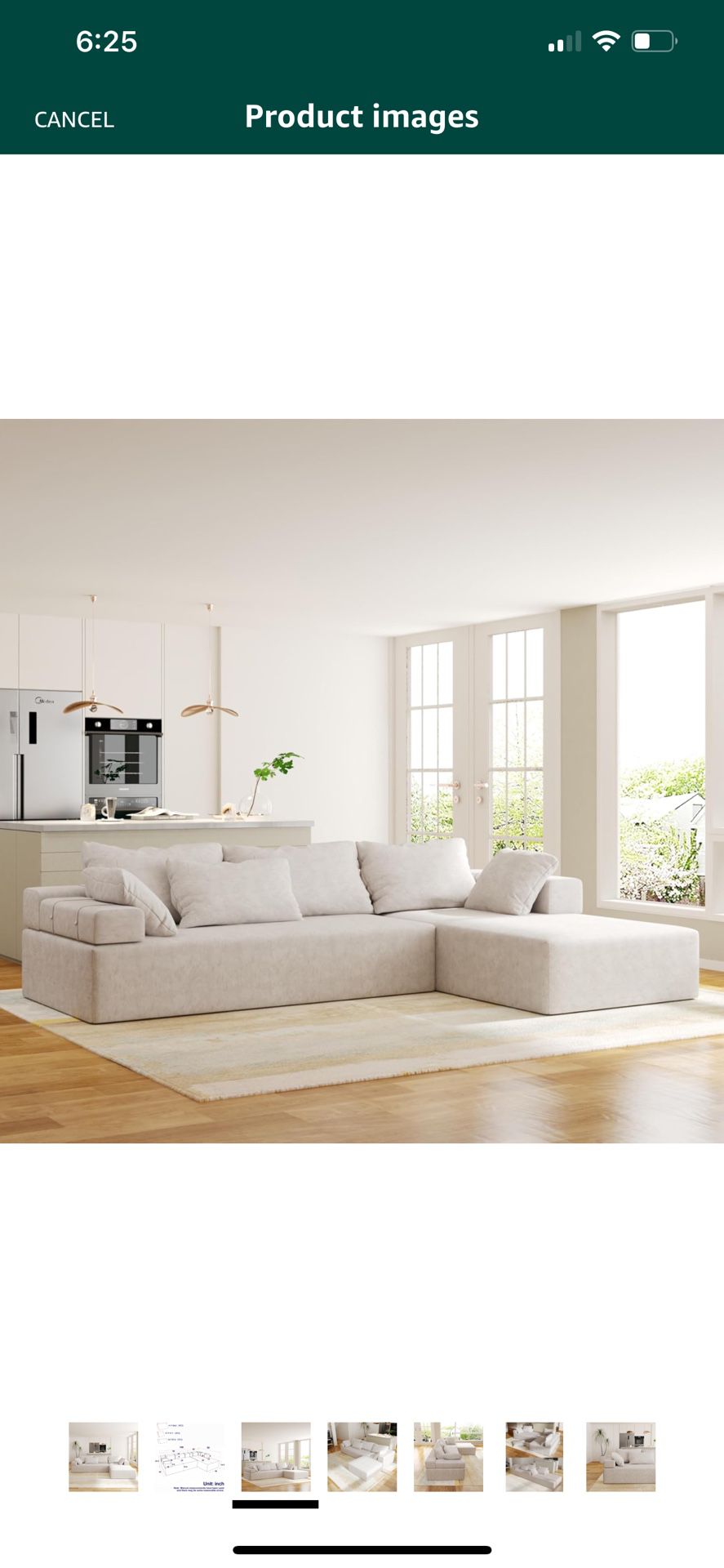 Modern Sectional L Shape Sofa With Chaise Lounge & Pillows 