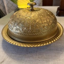 Morrocan Brass Serving Dish Vintage 