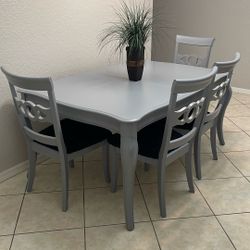 Gray Table 4 Chairs 63x43