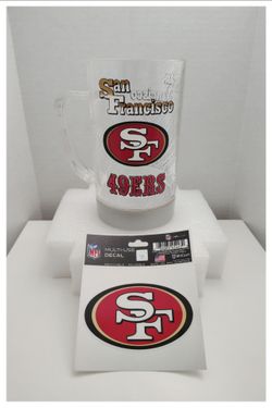Vintage NFL 🏈 San Francisco 49ers 🏈 Light-Up Acrylic Mug - 6" Tall + Decal