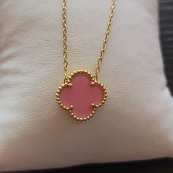 Pink Clover Necklace