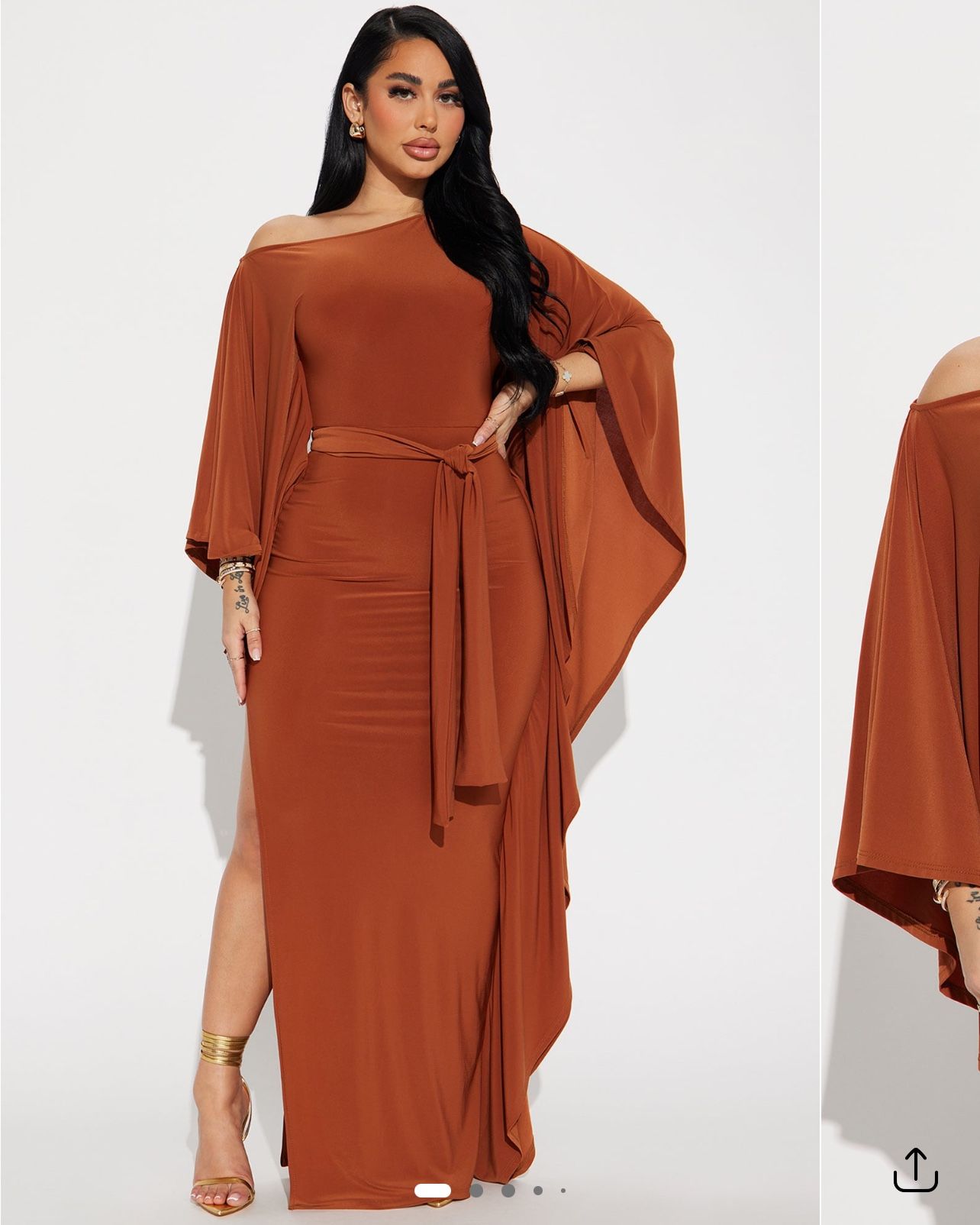 Ivy Draped Maxi Dress- Copper