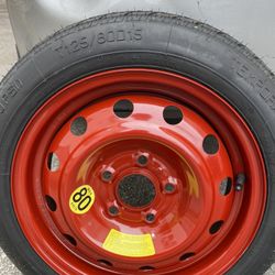 15” Spare Tire T125/80D15 with Rim – Like New