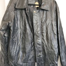 Genuine Leather Italian Stone Design Black Jacket 