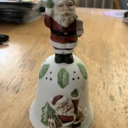 Christmas Bell Fine Porcelain Bisque Santa Bell Item#2200