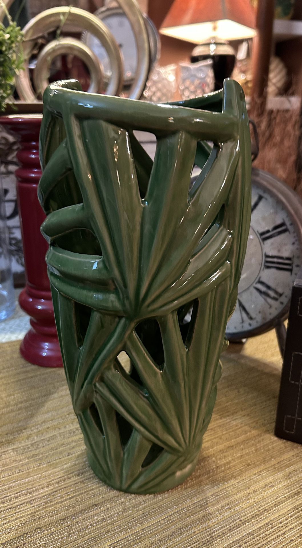 Large Green Cosmopolitan, Unique Vase