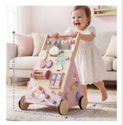 Unicorn wooden baby walker