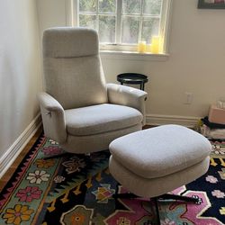 West Elm Recliner & Ottoman 