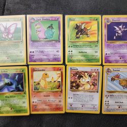 Vintage Pokemon Cards - Lightly Played - Jungle - Fossil - Base Set 2 - Team Rocket - Dark Slowbro - Haunter - Meowth - Charmander - Pinsir - Golbat -