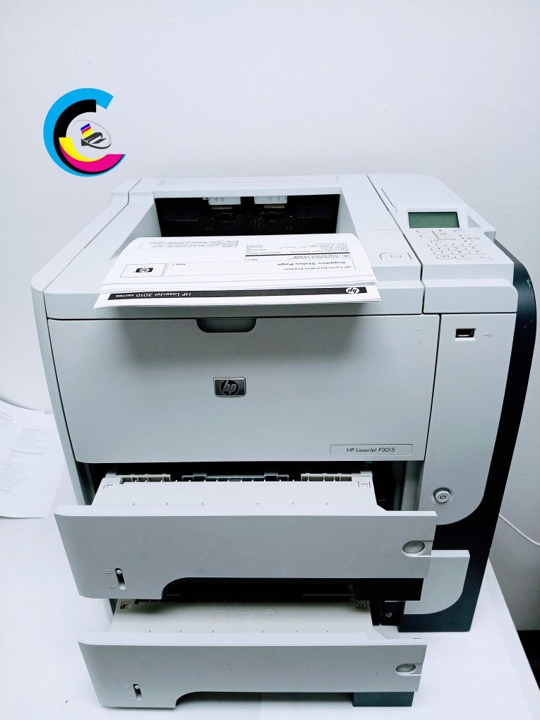 🟩Laser Printer DUAL-TRAY🟥Hp LaserJet P3015🟦Printing Speed Up To 42ppm🟪USB 2.0🟧Network🟨Ethernet RJ-45🟫