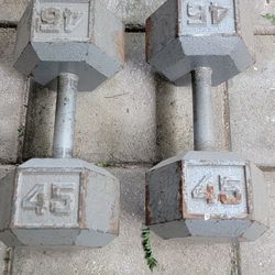 45 Lb Hex Dumbbells