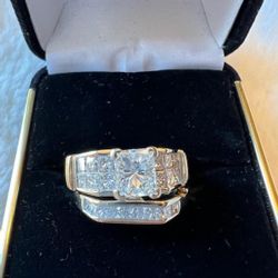 Princess Cut Diamond Wedding Set