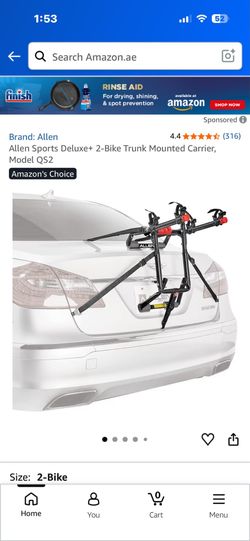 Bike carrier for sedan car