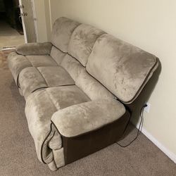 3 Piece Living Room Recliner Sofa Set The 2 Sofas Are Power and The Chair Is Manual 