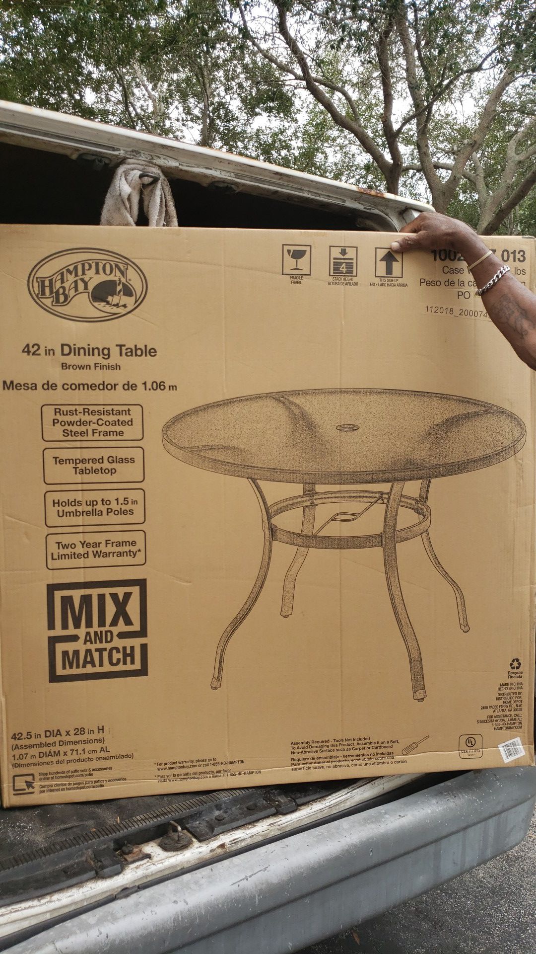 Brand new in box patio table $40