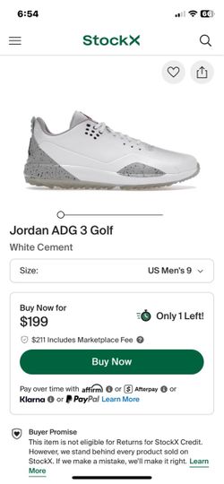 Jordan ADG 3 Golf Shoes Black/Cement US Men size 12
