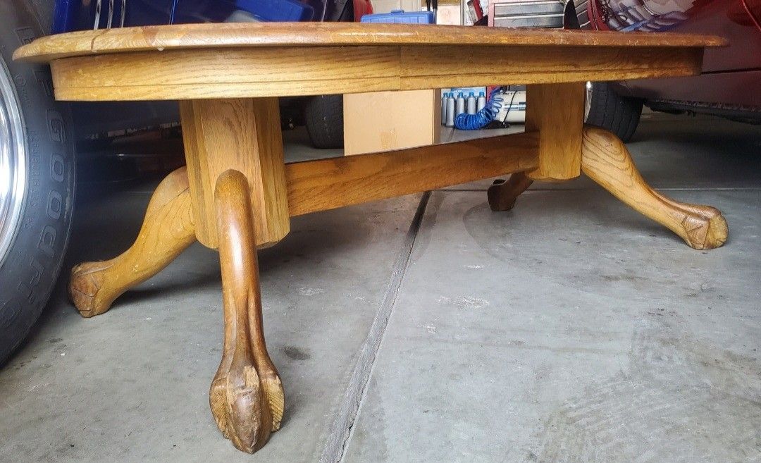 Oak Clawfoot Coffee Table