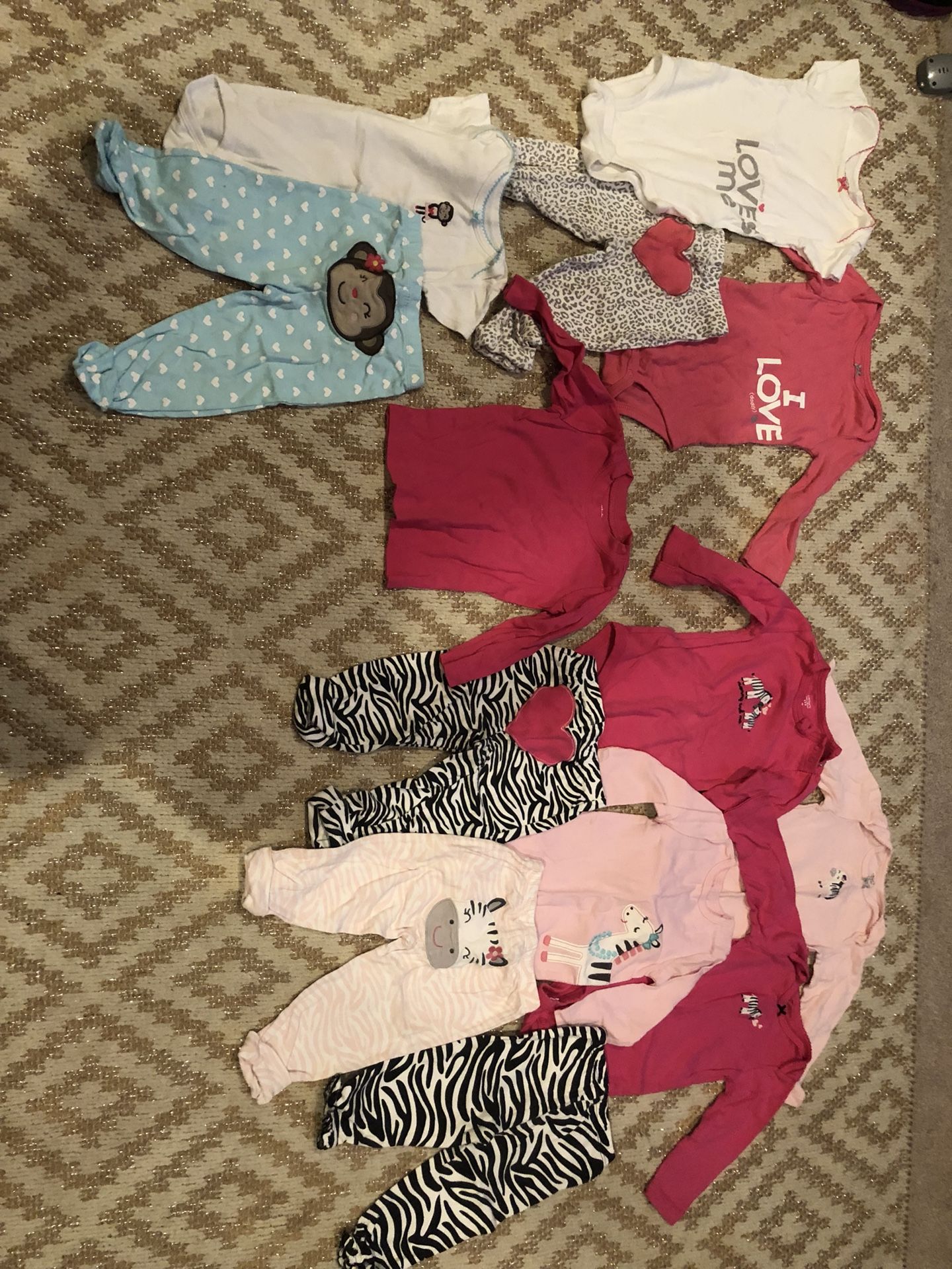 Carters 12 month Lot mix and match girls clothes 15 pieces