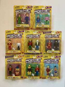 HUGE DC Direct Pocket Super Heroes 16 Figure Lot MOC Green LANTERN Shazam Black CANARY SUPERGIRL Flash WONDER Girl +