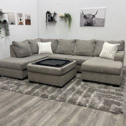 Grey Sectional Couch - Free Delivery 