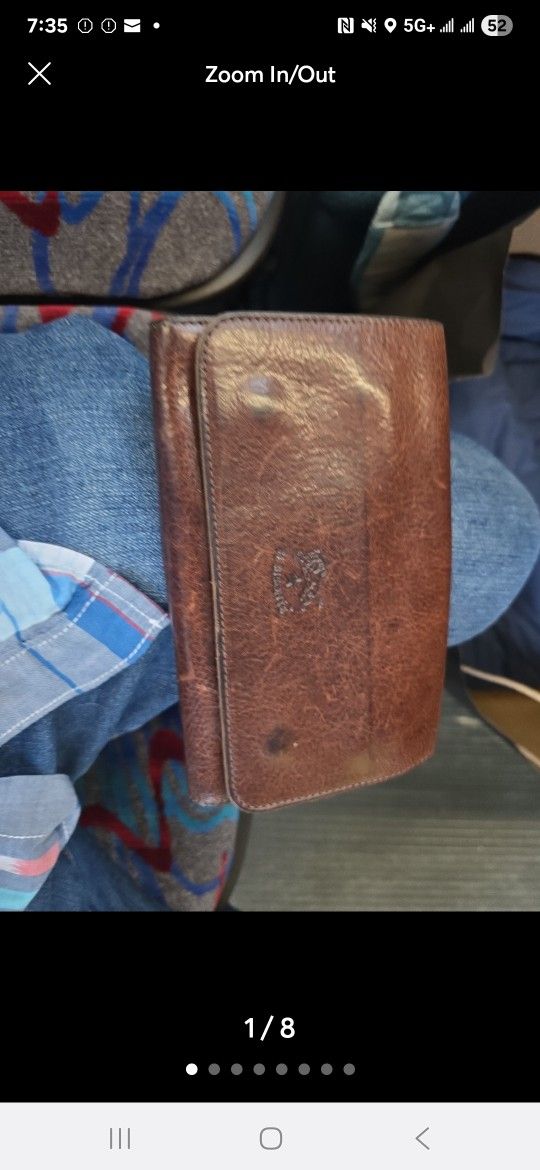 Ilbizonte Bifold Wallet Brown Luxury Stylish Women's Used is made in italy 