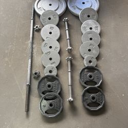 Dumbbell And Barbell Sets With Weight