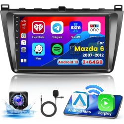 NEW!!!  2+64G Radio for Mazda 6 2007-12 Android 13 CarPlay Stereo 9'' HD Touch Screen