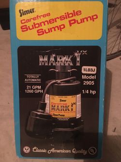 Sump Pump, Simmer Submersible
