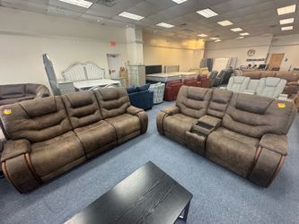 Suede sofa and loveseat