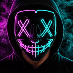 Brand New Halloween Costume Purge Mask LED Light Up Mask