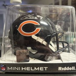 Colston Loveland Signed Chicago Bears Riddell Speed Mini Helmet Beckett