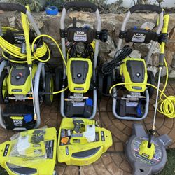 Ryobi Pressure Washer W Foam Gun Floor Scrubber