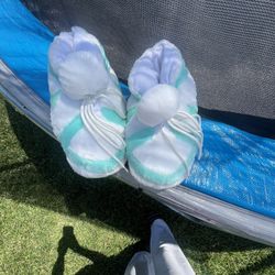 Teal Puffy Air Jordan Slippers 