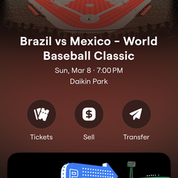 WBC BASEBALL TICKETS