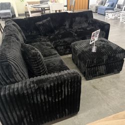 New Black Sectional 