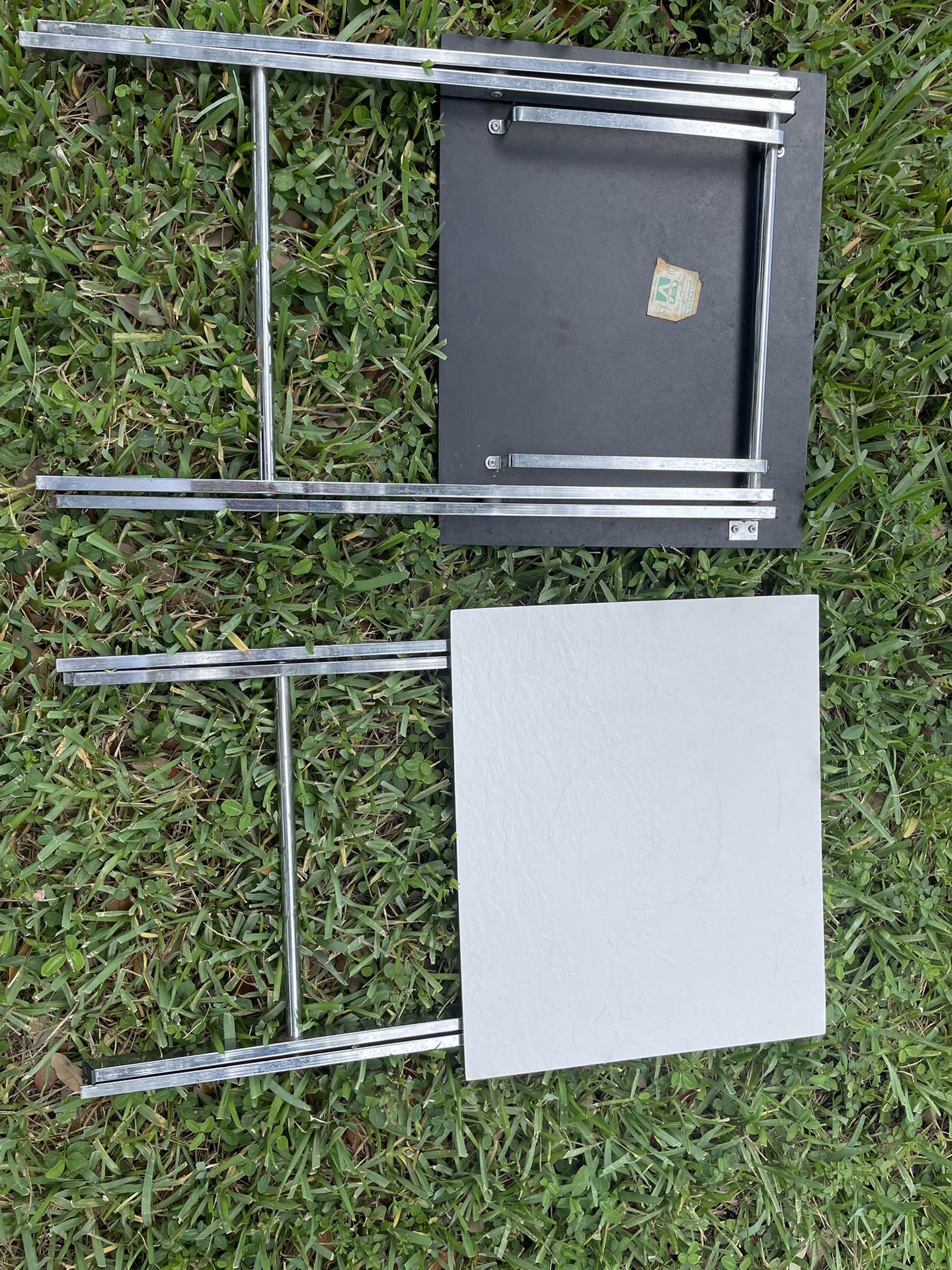 Vintage 70’s Artex Folding Snack Tables/End Tables  Chrome legs.