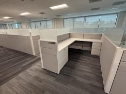 Haworth Compose Cubicles with a 12” frosted glass stacker