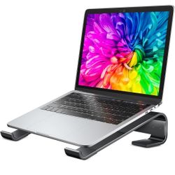 Soqool Laptop Stand for Desk, Ergonomic Detachable Laptop Riser, Aluminum MacBook Stand, Compatible with 12-17'' All Laptops Such as MacBook Pro/HP/De