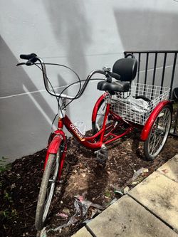 OUTROAD Adult 3-Wheel Tricycle w/ Large Basket & Backrest