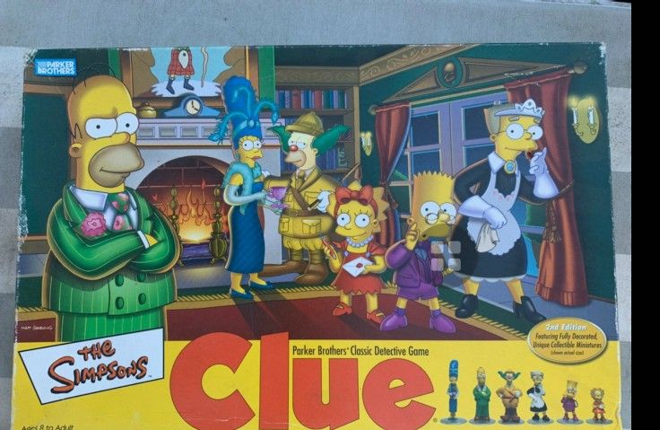 Parker Brothers The Simpsons Clue Board Game