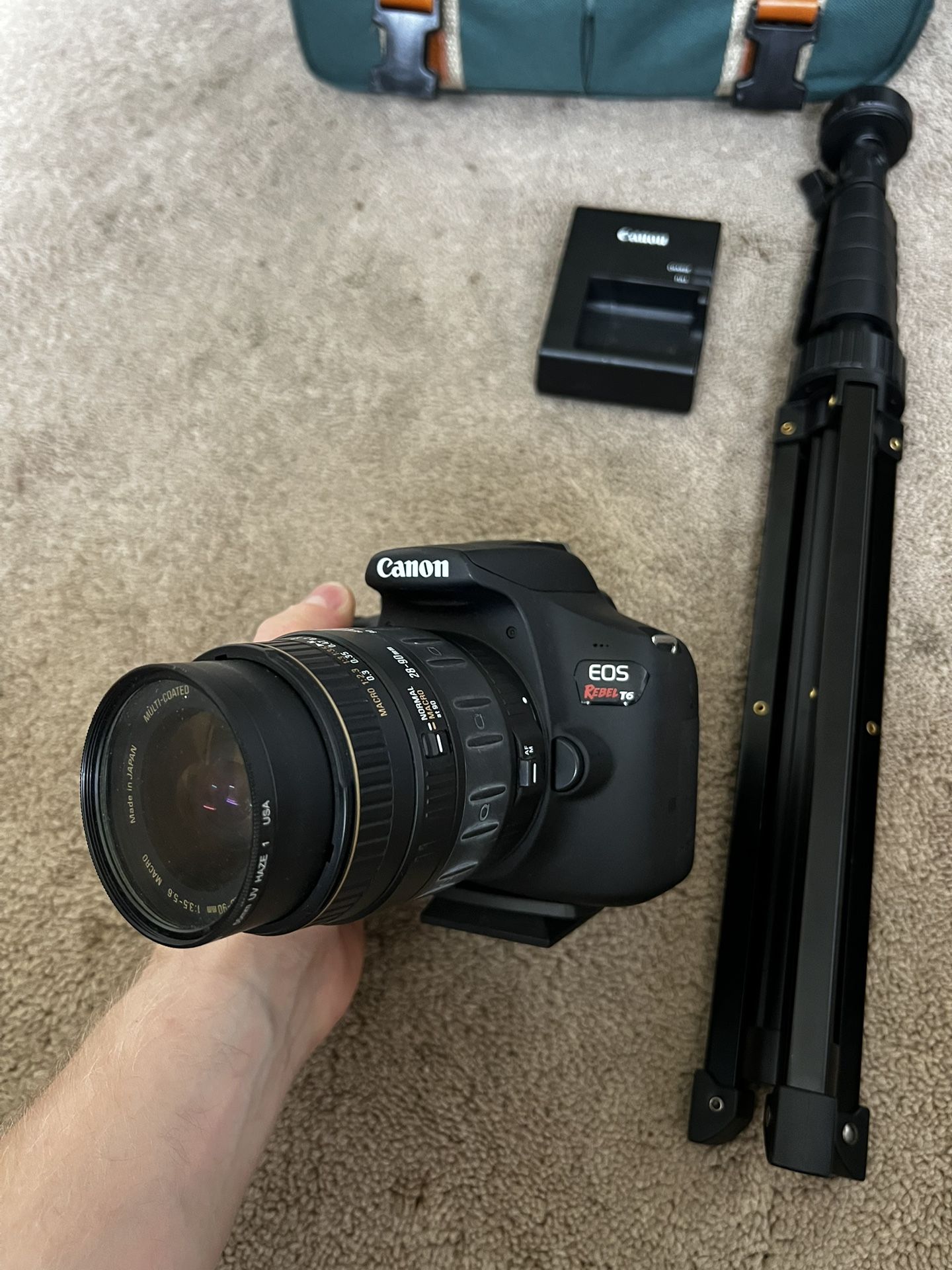 Canon EOS Rebel 6D, Lens, Bag, And Tripod