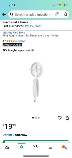 Ring Plug-in Mount For Floodlight Came