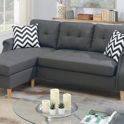 Brand New Grey Sectional Sofa (Pillows Included)